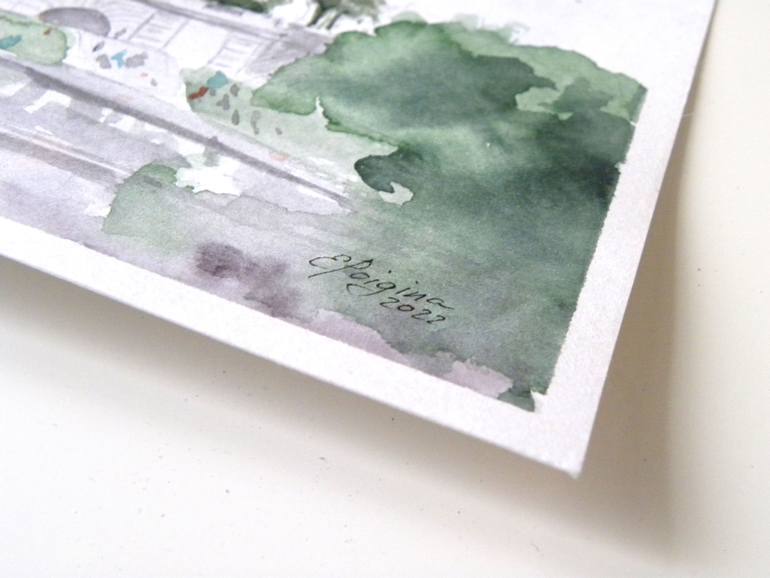 Original Impressionism Architecture Painting by Elena Poigina