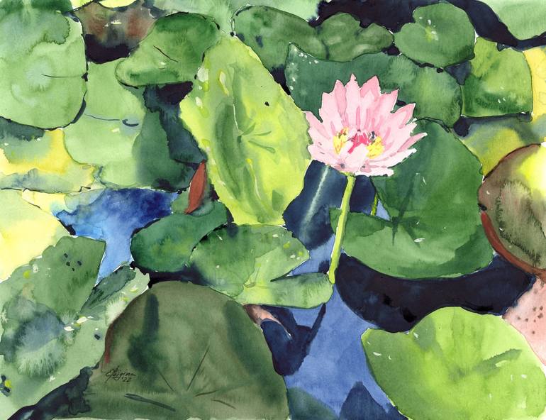 Water lilies. Tropical charm of Vietnam #1 Painting by Elena Poigina ...