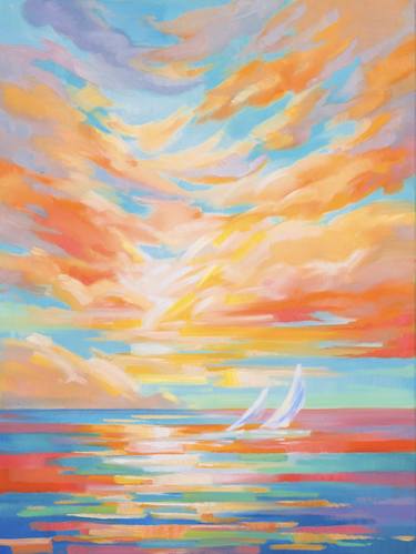 Original Impressionism Seascape Paintings by Mariana Baciu