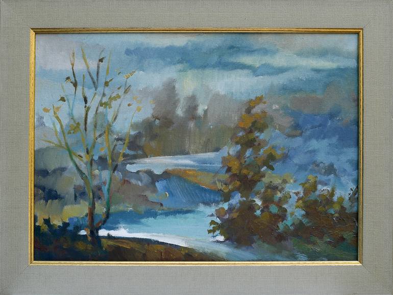 Original Expressionism Landscape Painting by Mariana Baciu