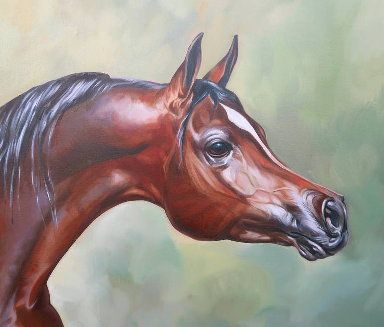 Original Fine Art Horse Painting by Mariana Baciu