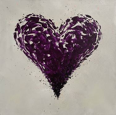 Mini Purple Heart Painting thumb