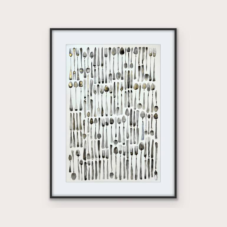 Original Black & White Food & Drink Painting by Bridget Davies Art