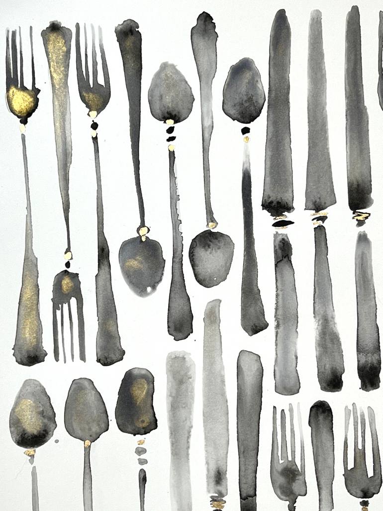 Original Black & White Food & Drink Painting by Bridget Davies Art