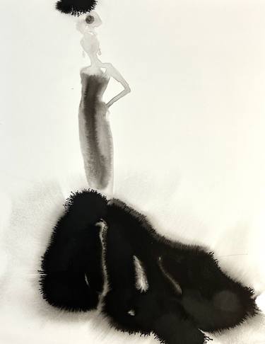 Original Black & White Fashion Painting by Bridget Davies Art