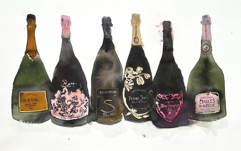 Original Illustration Food & Drink Paintings by Bridget Davies Art