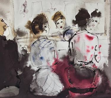 Original Figurative Fashion Printmaking by Bridget Davies Art