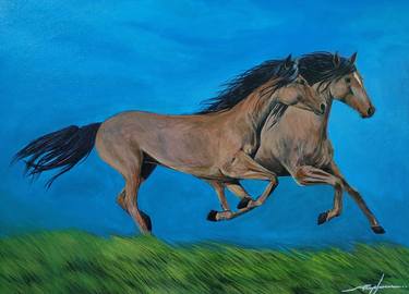 Original Realism Horse Paintings by Pancham Achar