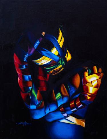 Original Abstract Body Paintings by Awosola Michael Angello