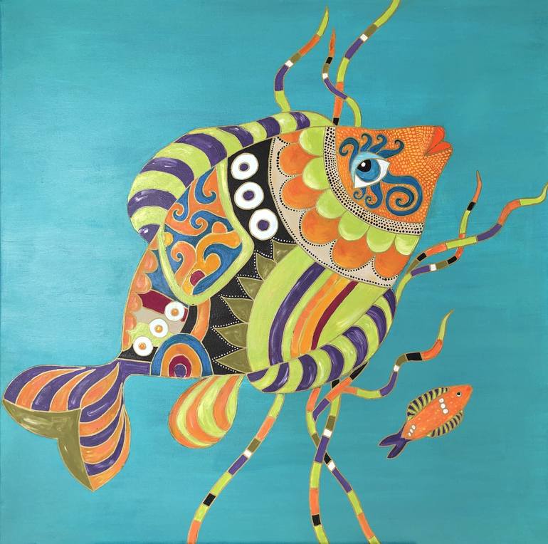 Colourful fish Painting by Grace Xavier