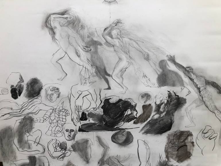 Original Classicism Classical Mythology Drawing by Luminita Taranu