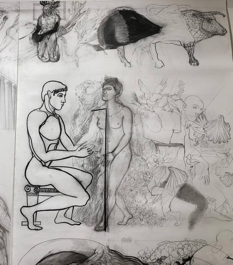 Original Figurative Body Drawing by Luminita Taranu