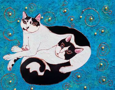 Print of Expressionism Cats Paintings by Anna Conversano