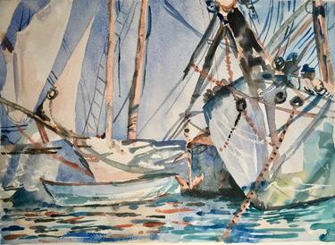 Print of Impressionism Boat Paintings by Anna Conversano