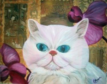 Original Expressionism Cats Paintings by Anna Conversano