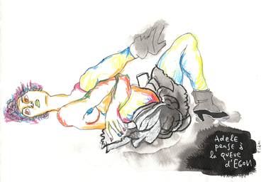 Original Expressionism Erotic Drawings by Frédéric Jammes