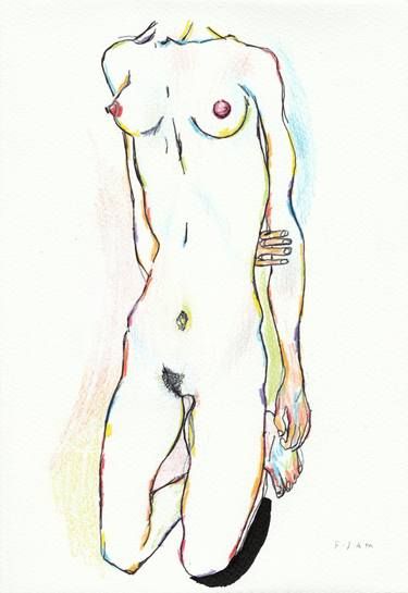 Original Expressionism Erotic Drawings by Frédéric Jammes