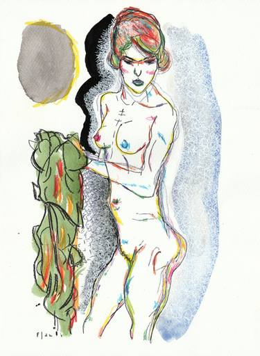 Original Expressionism Erotic Drawings by Frédéric Jammes