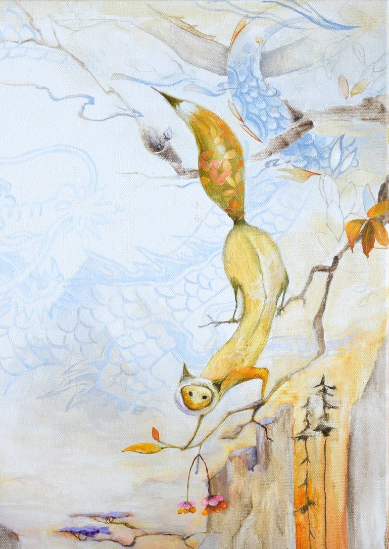 Original Modernism Fantasy Painting by Olga Golubeva