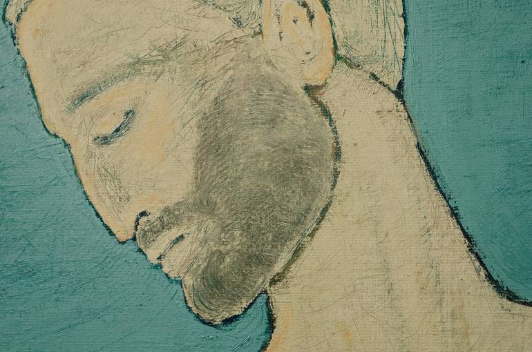 Original Abstract Men Painting by Albina Urbanek