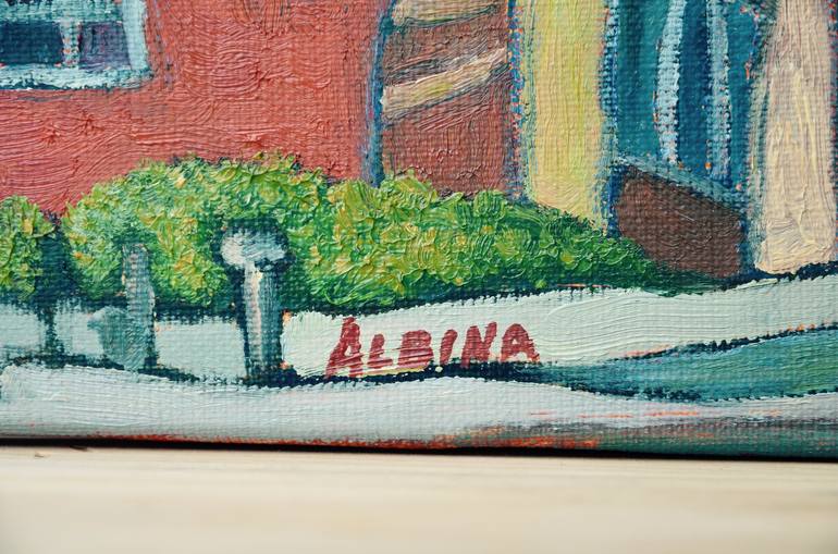 Original naive art Rural life Painting by Albina URBANEK