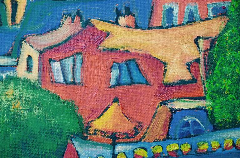 Original naive art Rural life Painting by Albina URBANEK