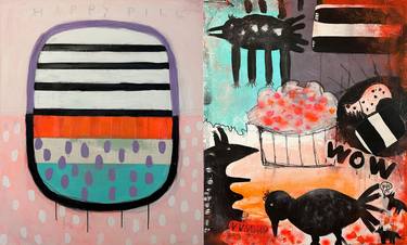 Original Abstract Paintings by Karen and Simone Lehmann