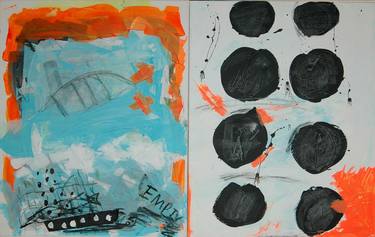 Original Abstract Popular culture Paintings by Karen and Simone Lehmann