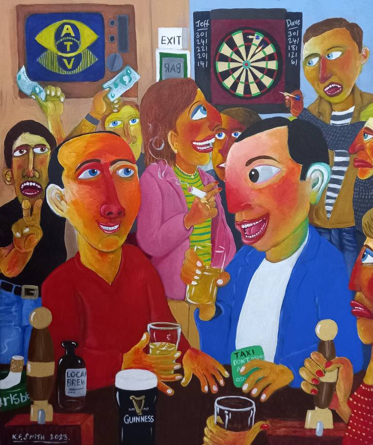 Original People Painting by Kevin Francis Smith