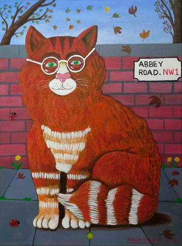 Original Figurative Cats Paintings by Kevin Francis Smith