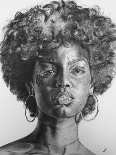 Original Black & White Women Drawings by Emeka Ndulue