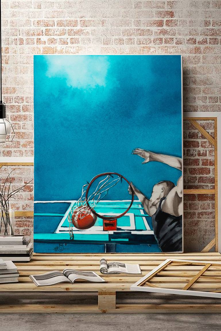 Original Art Deco Sport Painting by Nadia Sh Mikhailo