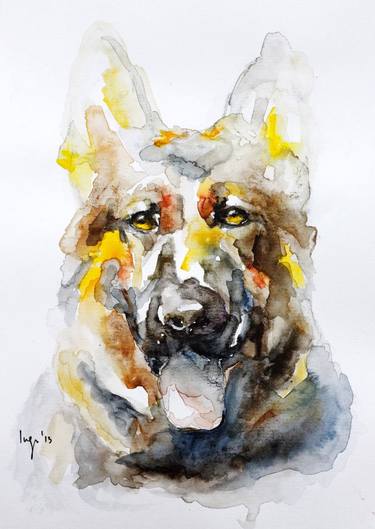 Original Dogs Painting by Inga Morales