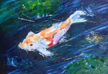 Print of Abstract Expressionism Fish Paintings by Elizaveta Sokolova