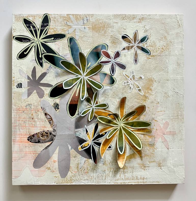 Original Abstract Floral Collage by Ali Herrmann