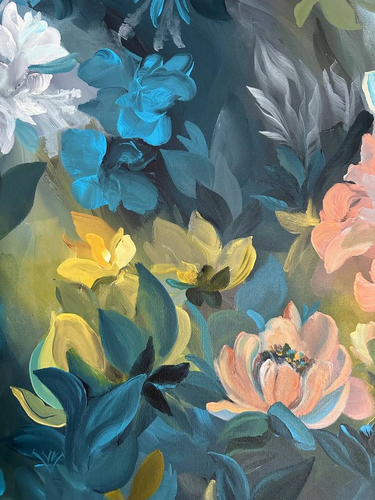 Original Abstract Floral Painting by Valentina Fedoseeva