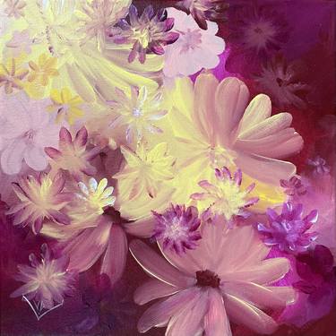 Original Abstract Floral Paintings by Valentina Fedoseeva