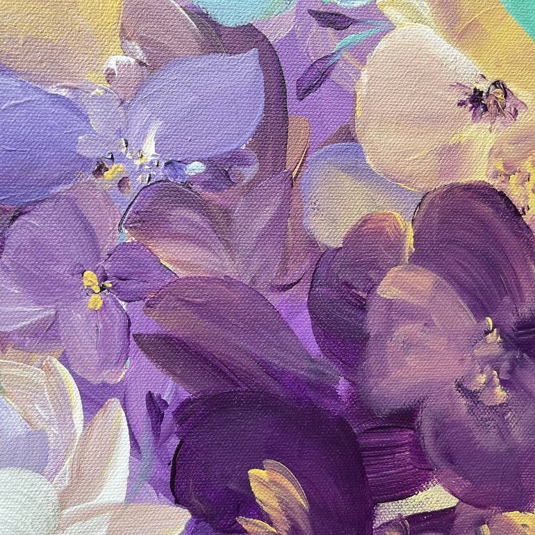 Original Abstract Floral Painting by Valentina Fedoseeva