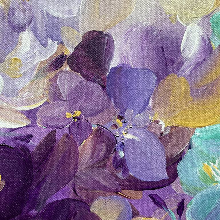 Original Abstract Floral Painting by Valentina Fedoseeva