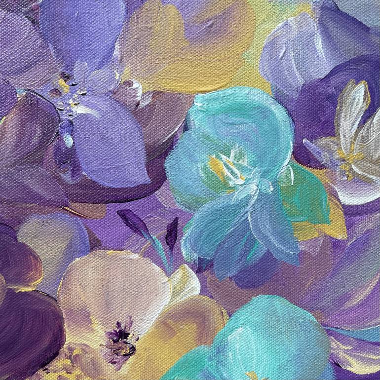 Original Abstract Floral Painting by Valentina Fedoseeva