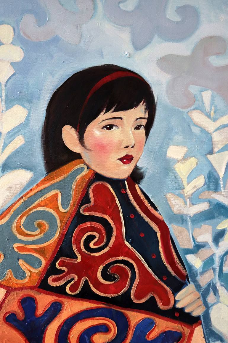 Original Portrait Painting by Alua Tebenova