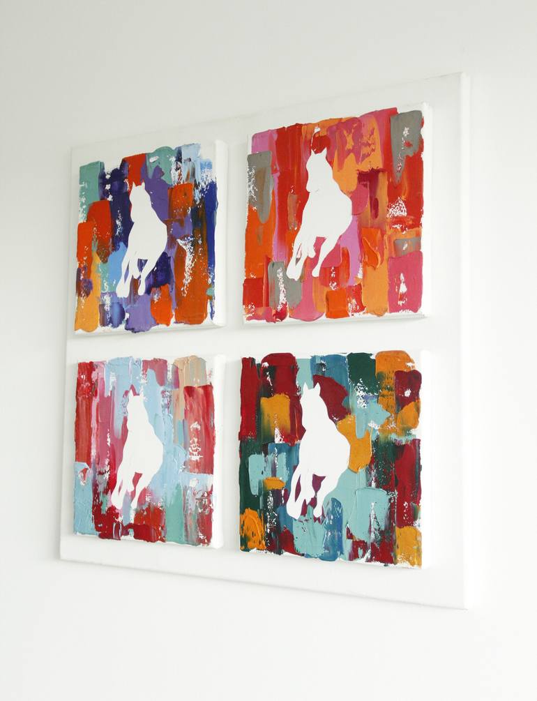 Original Abstract Expressionism Horse Painting by Alua Tebenova