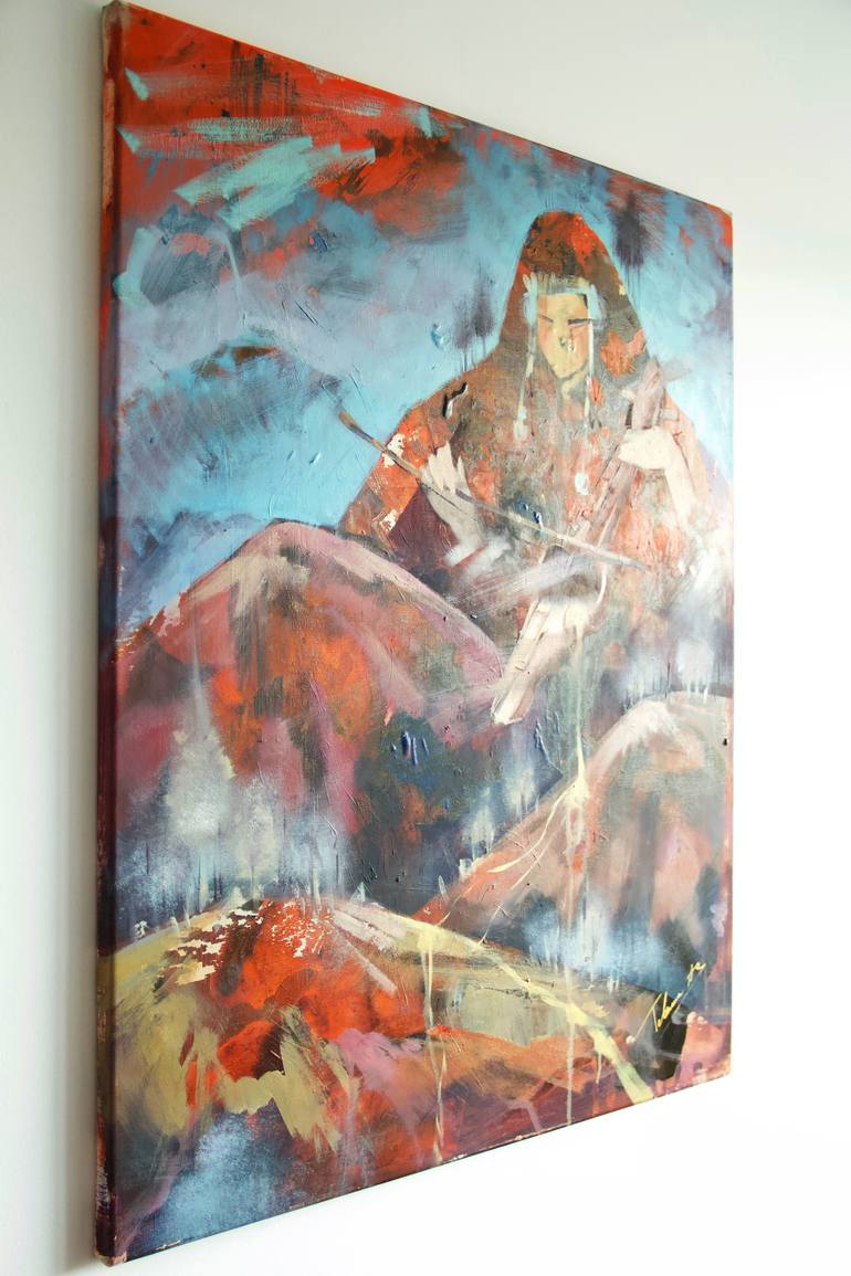 Original Abstract Expressionism Culture Painting by Alua Tebenova