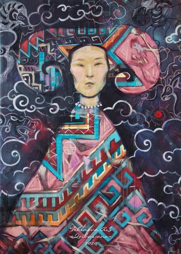 Original Abstract Women Paintings by Alua Tebenova