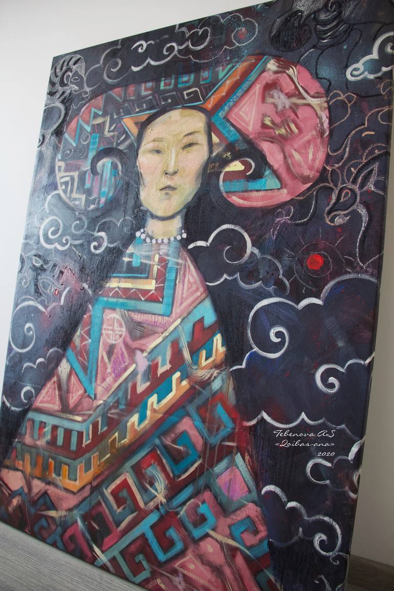 Original Abstract Women Painting by Alua Tebenova
