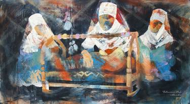 Original Abstract Expressionism Family Paintings by Alua Tebenova