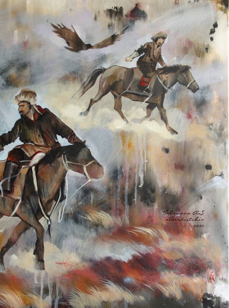 Original Horse Painting by Alua Tebenova