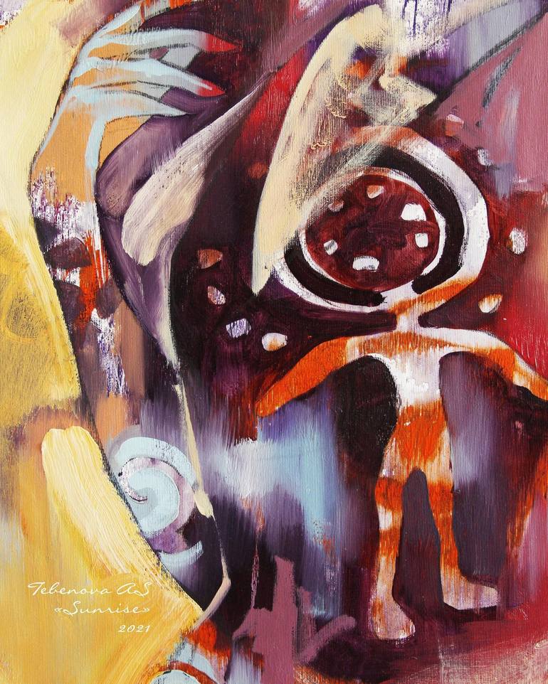 Original Abstract Expressionism Women Painting by Alua Tebenova