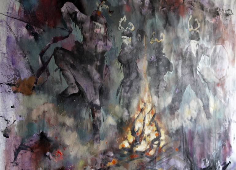 Original Abstract Expressionism Pop Culture/Celebrity Painting by Alua Tebenova