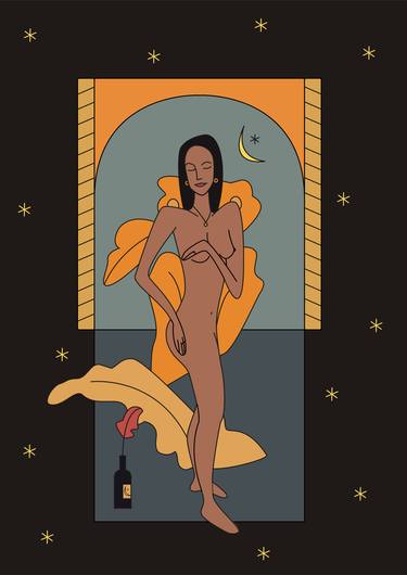 Print of Nude Mixed Media by Sandra Lopez Garcia